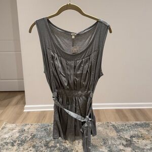 J. Crew Light Gray Pleated Top - NWT; Size XL